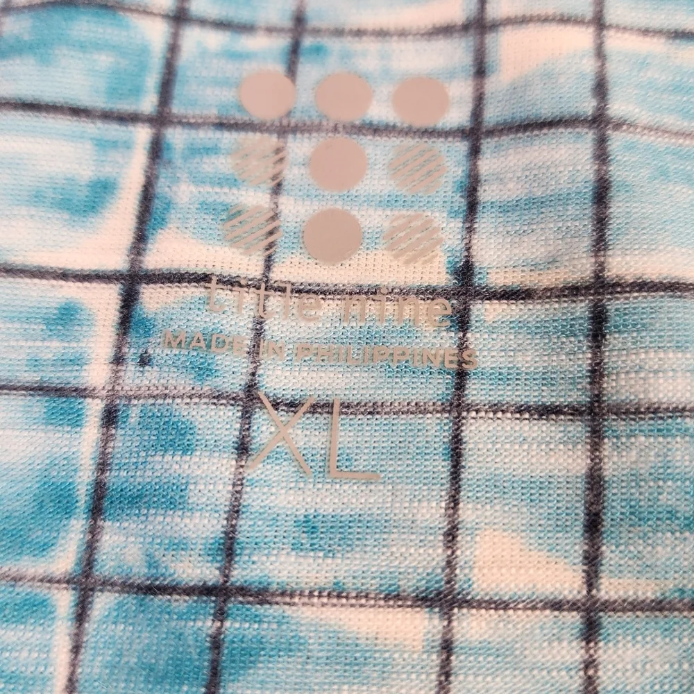 NWT Title Nine Matahari Blue Shibori Blocks Racerback Tank Size XL Stinkstopper - Picture 3 of 14